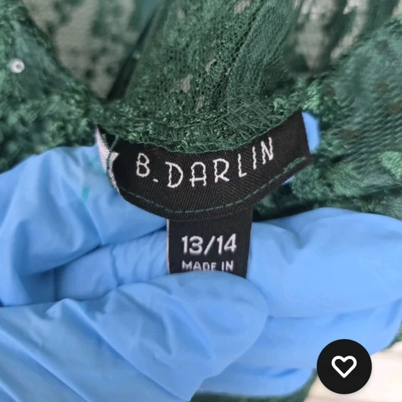 B Darlin Juniors' Corset Formal Lace Satin Gown Sz 13/14 (Women Sz 10) Green - Picture 13 of 15